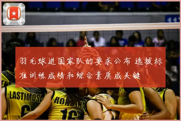 羽毛球进国家队的要求公布 选拔标准训练成绩和综合素质成关键